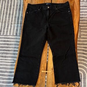 GAP Factory Women's Kick Fit Ankle Black Jeans With a Frayed Hem